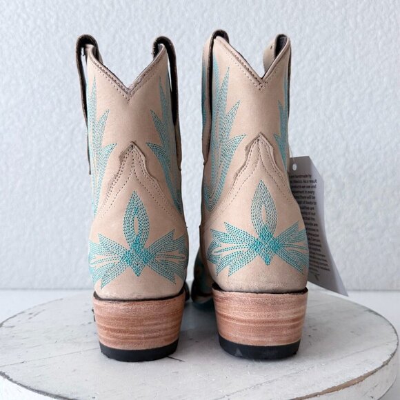 Lane LEXINGTON Womens Cowboy Bootie Sz 6 Sand and Stream Western Cowgirl Boots - Picture 4 of 13